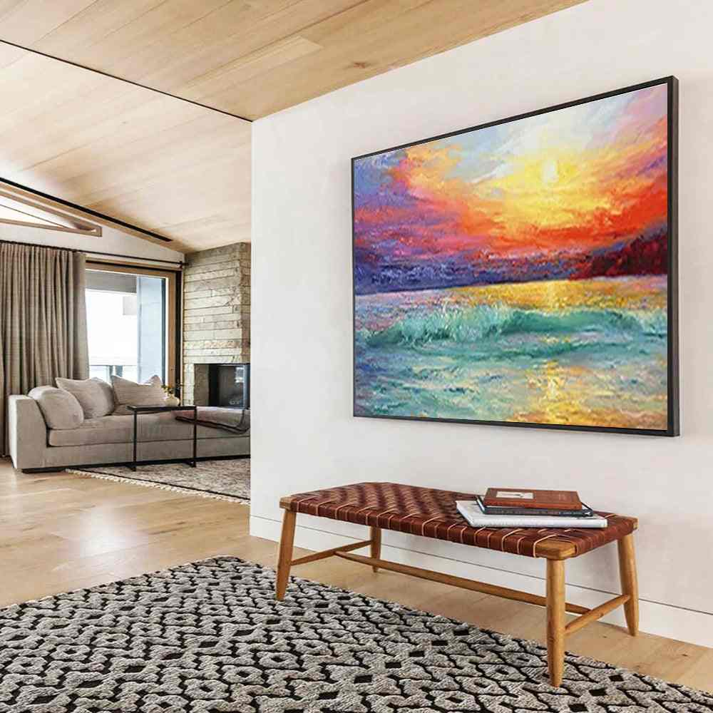 sunset ocean-inspired dramatic canvas design 5